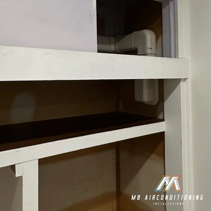 Rigid ducting run through a roof cavity on a ducted air conditioning install