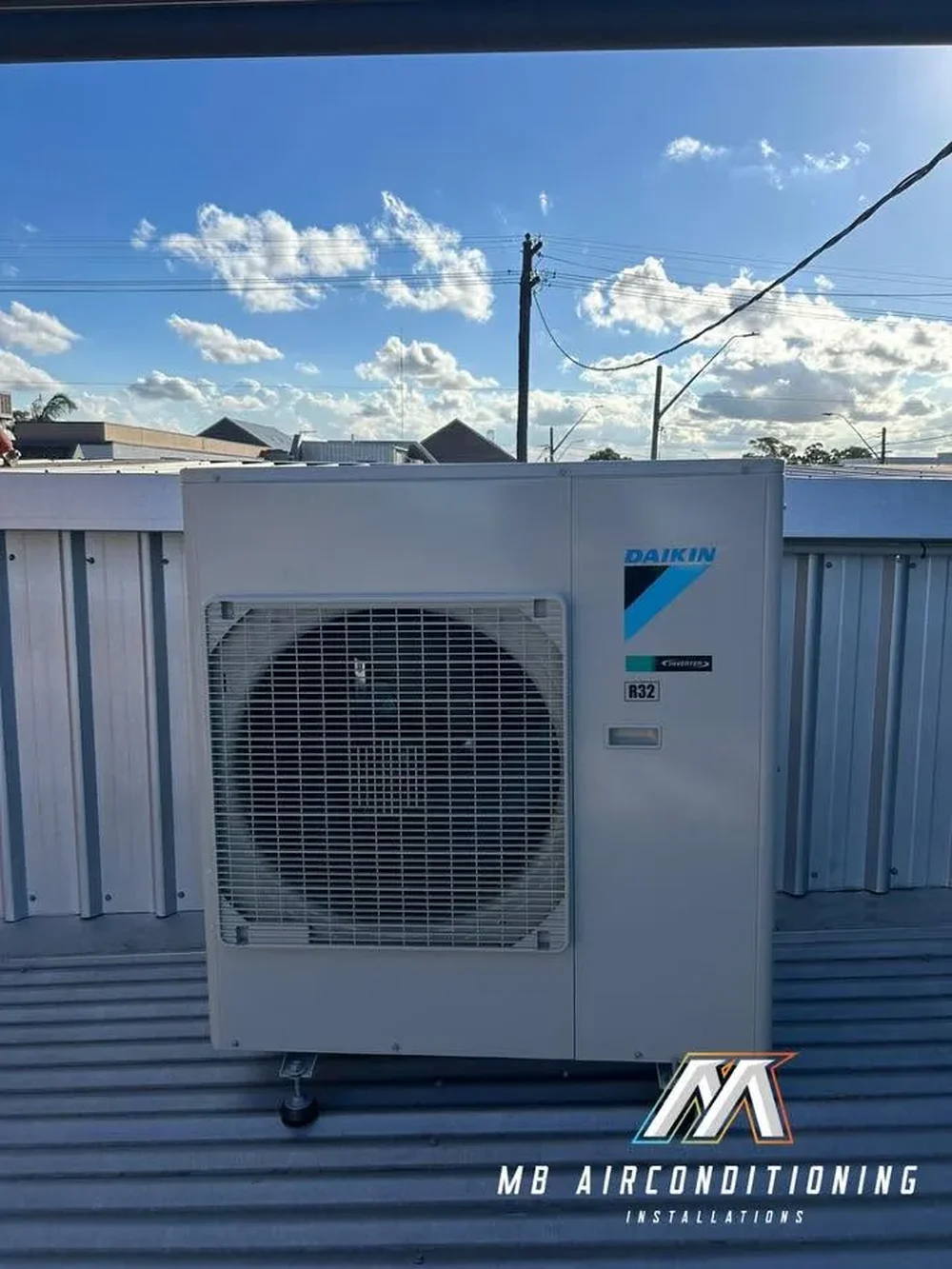 Large Daikin air conditioning plant installed on a commercial rooftop in Sydney